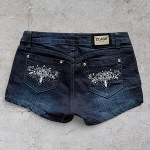 vtg y2k clash jeans low rise denim shorts